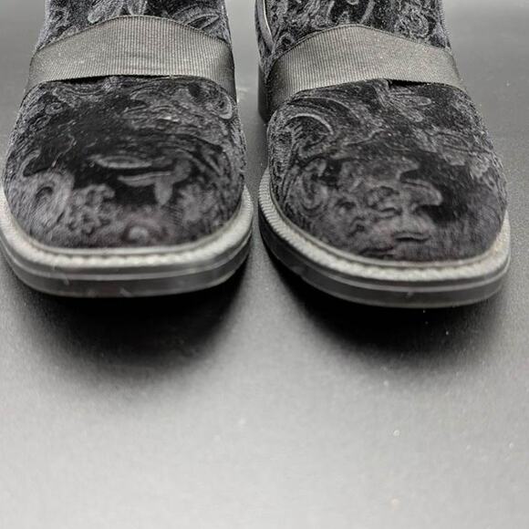 Bruno Marc Velvet Loafers Mens 7.5 Black Floral Textured Slip-On Wedding Prom main image 5